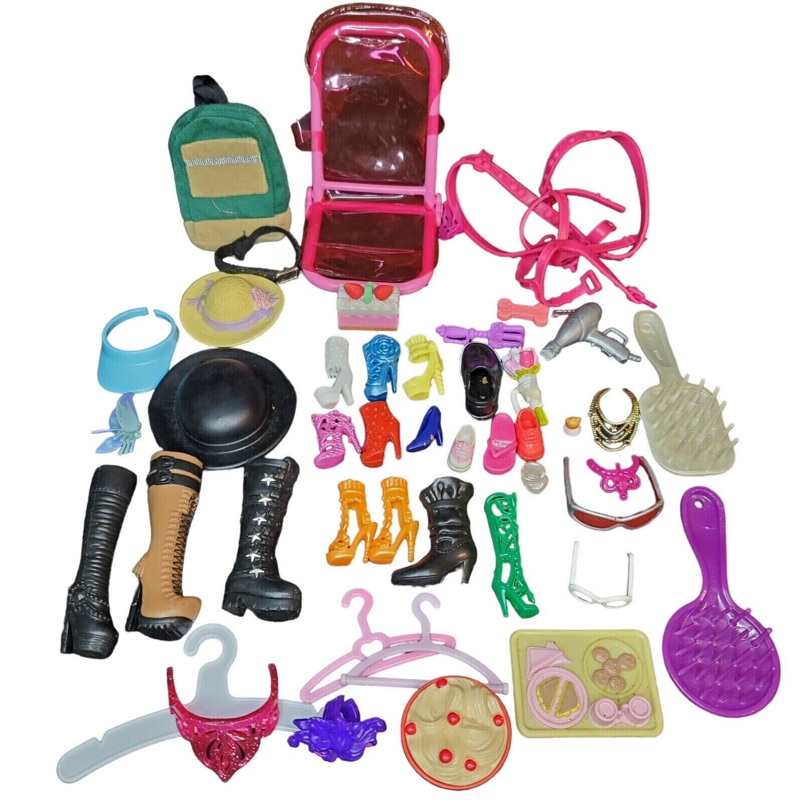 Vintage Barbie Doll Accessories Miscellaneous Boots Shoes Hats Food Brush 47PC