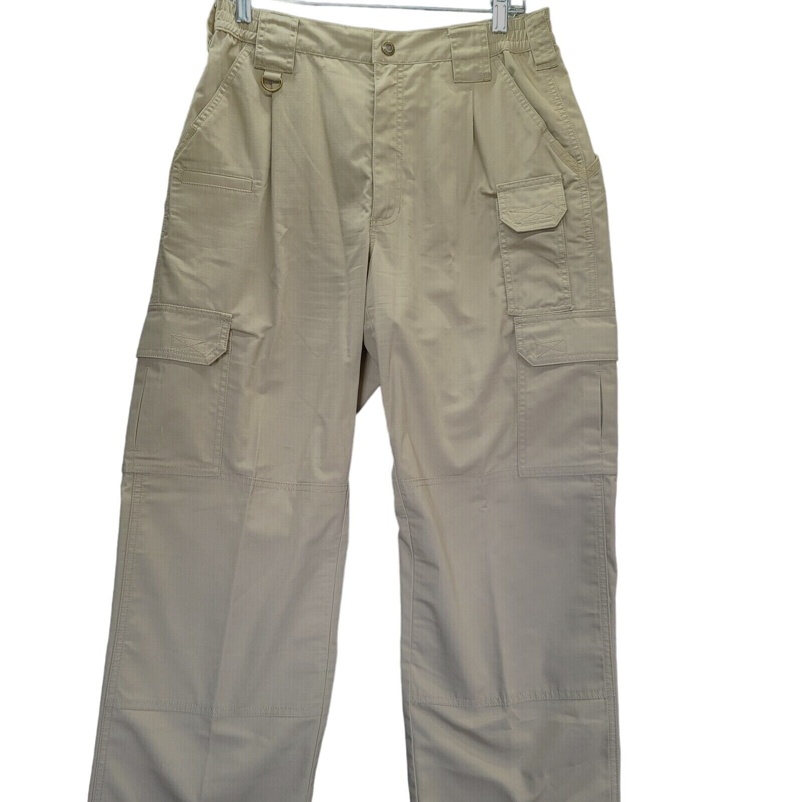 5.11 Tactical Men Pants Beige Size 32 Polyester Blend Pockets Button Zip Closure