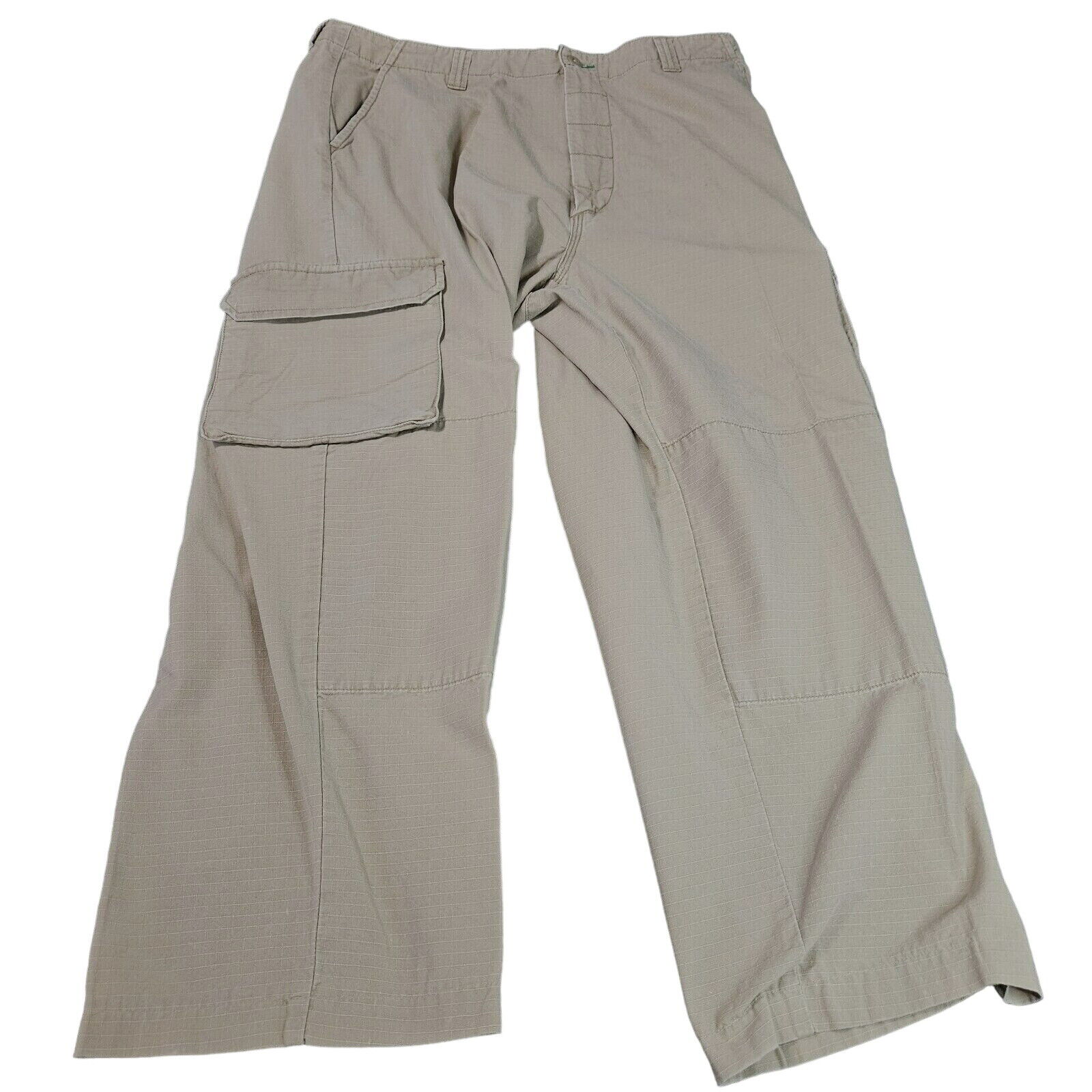 Tommy Hilfiger Mens Cargo Pants Beige Size 36 100% Cotton Button Zip Close