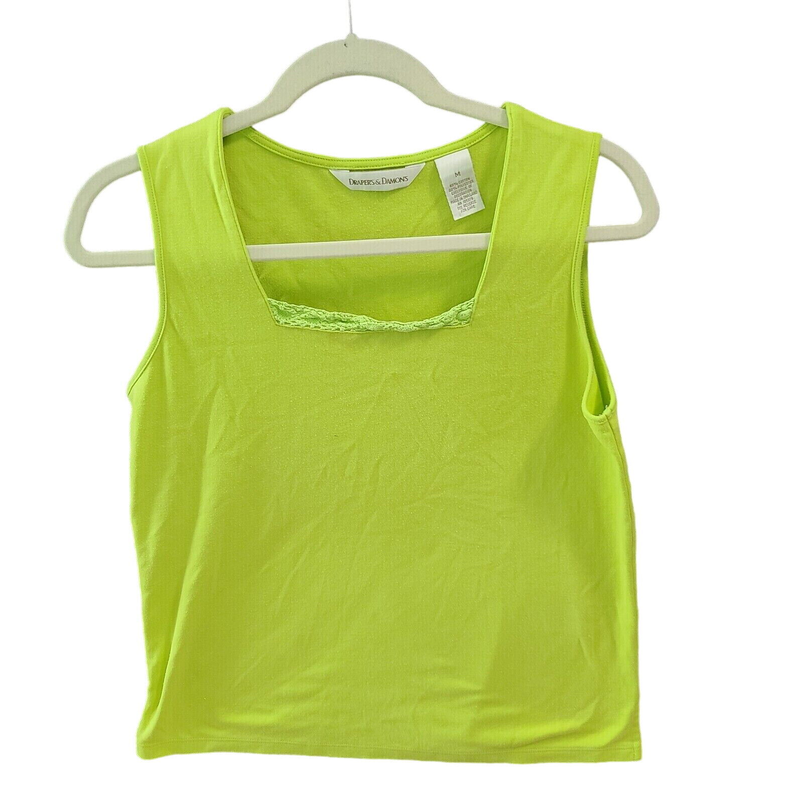 Drapers & Damons Womens Tank Top Green Size Medium Cotton Blend Sleeveless