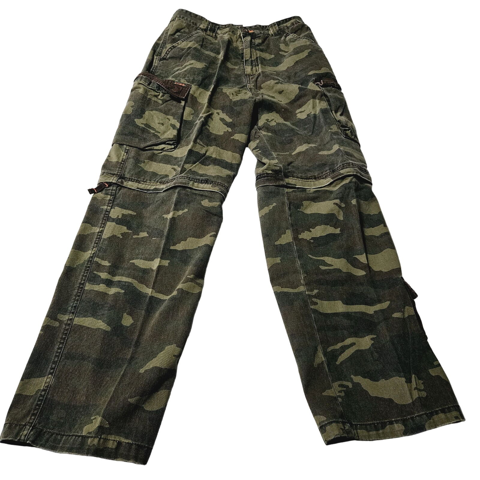 Plugg Boys Camo Pants Multi-Color Size 18 100% Cotton Detachable Legs Cargo