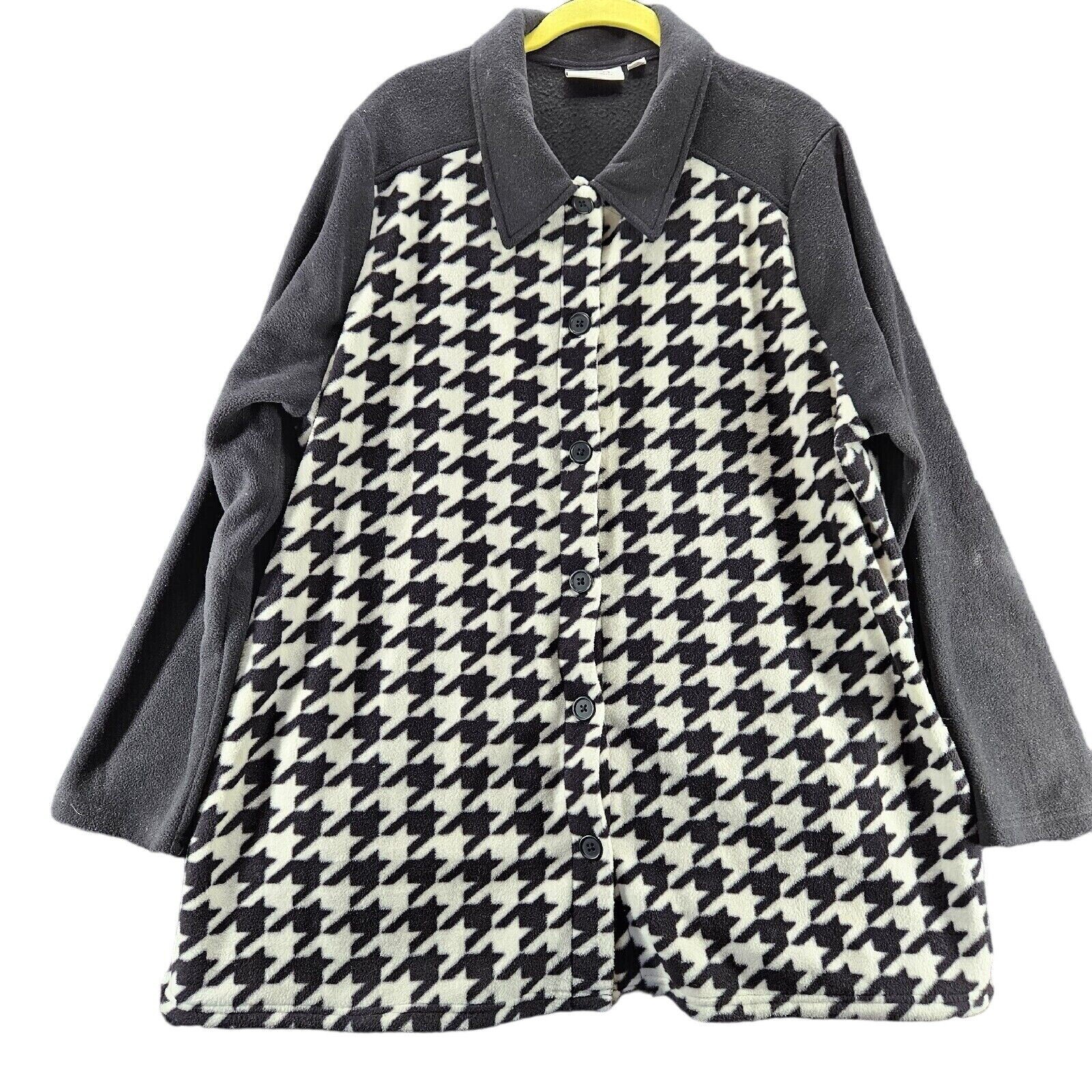 d&Co. Womens Jacket Multi-Color Size 1X 100% Polyester Button Close Long Sleeve