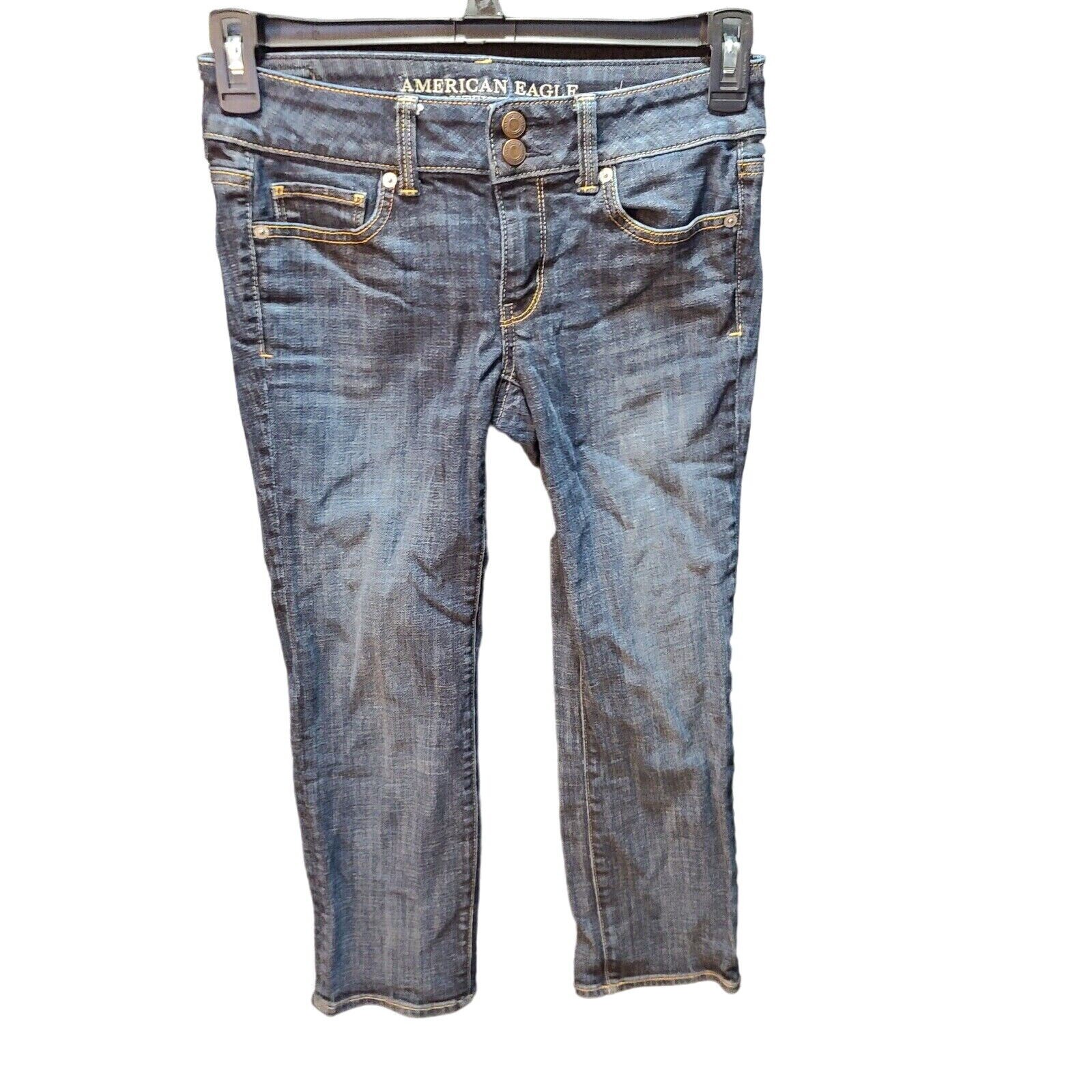 American Eagle Outfitters Womens Jeans Blue Size 2 Cotton Blend Crop Stretch