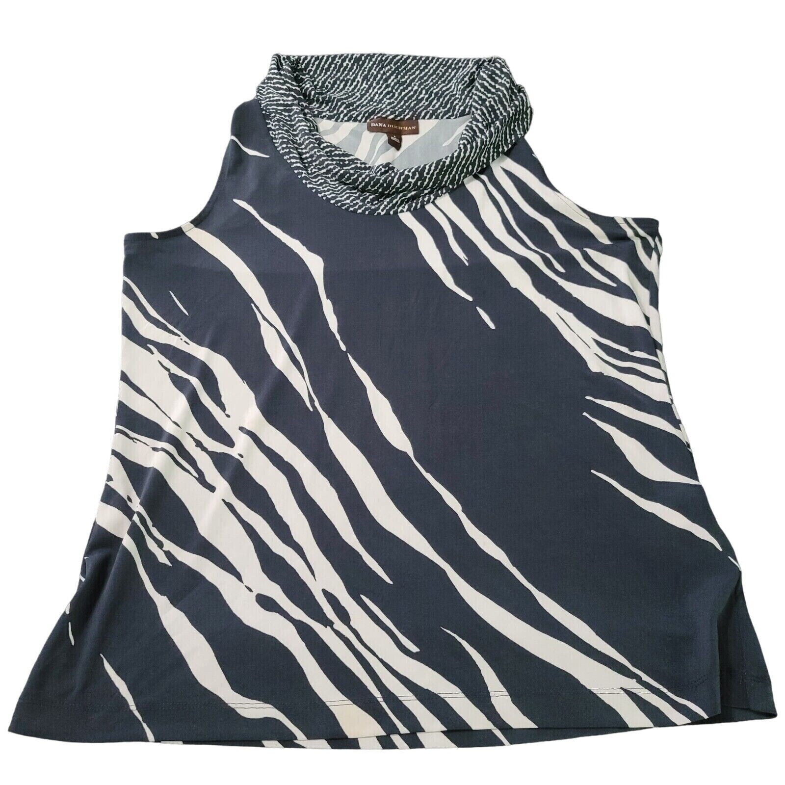 Dana Buchman Womens Blouse Multicolor Size Large Polyester Blend Stretch