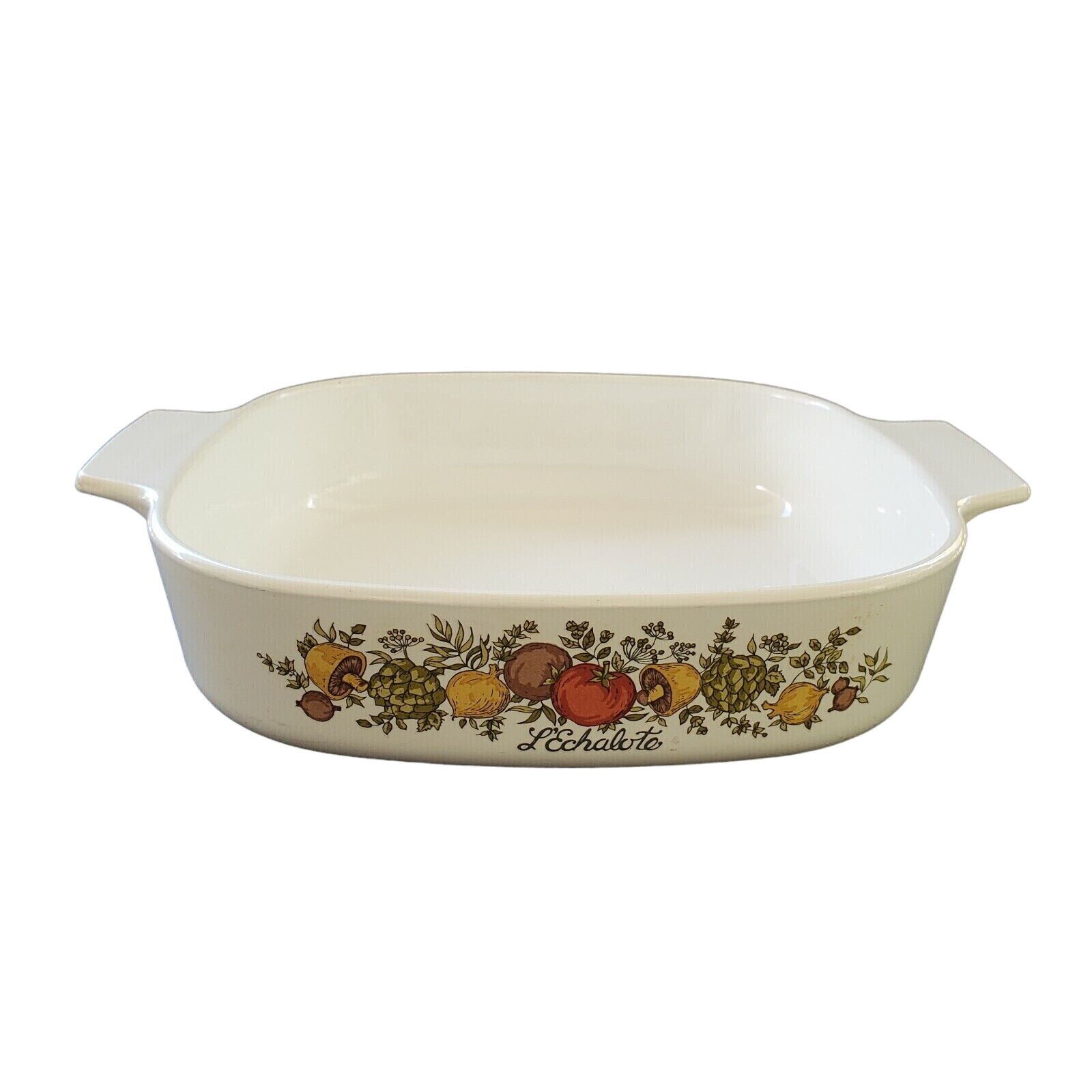 Corning Ware L’Echalote A-8-B 1 Quart Casserole Dish 8x8x1¾ Vintage