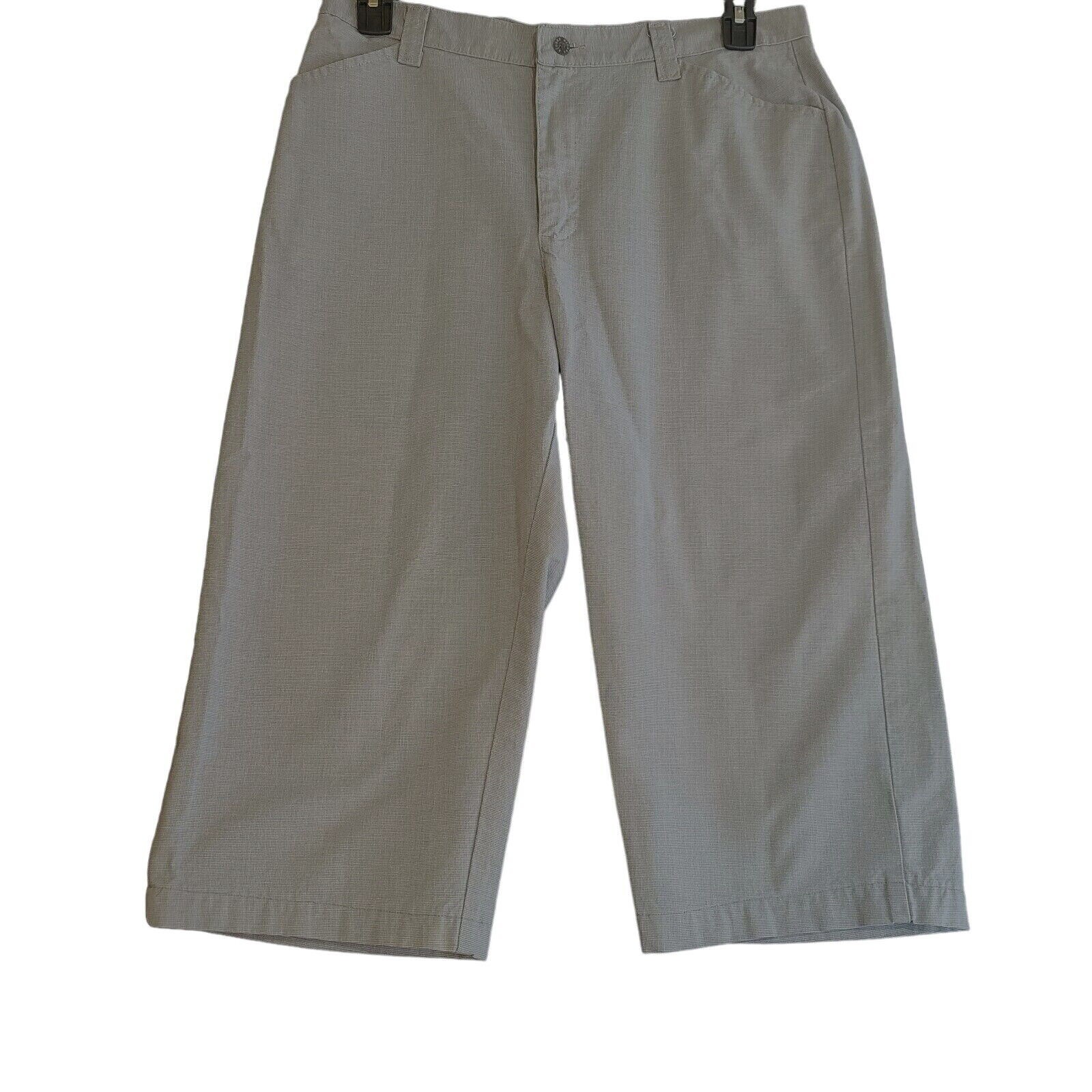 Riders Casuals Womens Capri Gray Size 14 100% Cotton Button Zip Closure Pockets