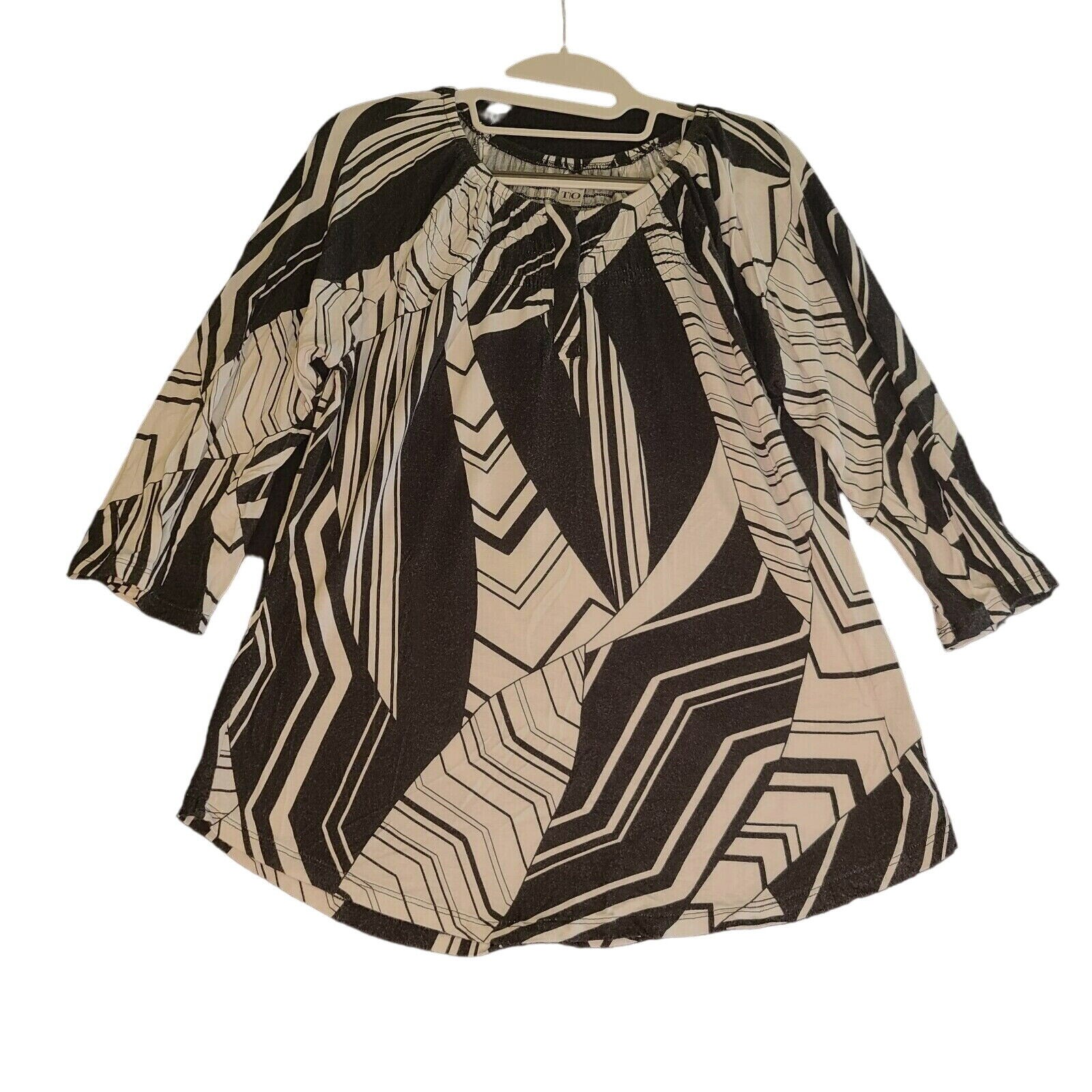 Thomas & Olivia Womens Blouse Multi-Color Size PM Viscose Blend 3/4 Sleeve