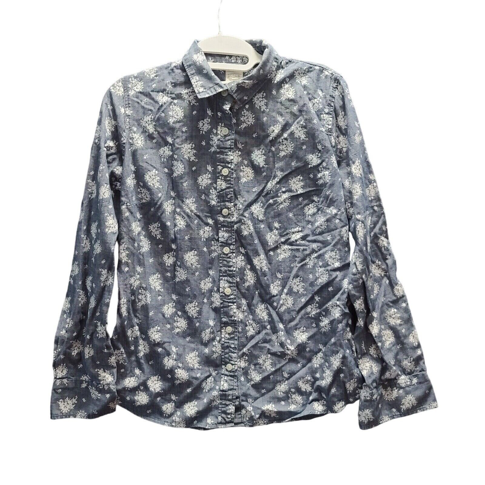 J. Crew Womens Button Up Shirt Multicolor Size Small Long Sleeve Collar