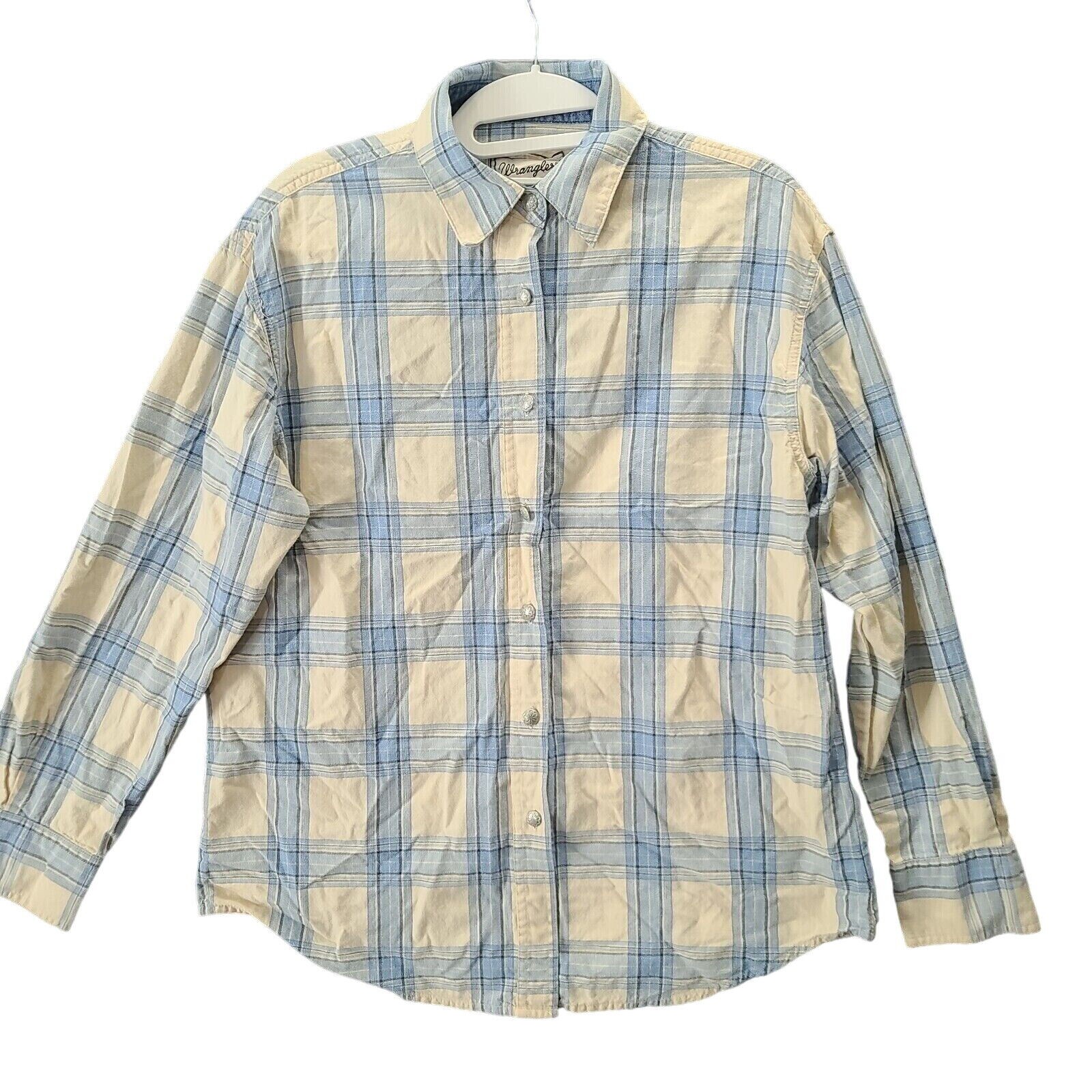 Wrangler Western Wear Women Button Up Shirt Multicolor Size Large 100% Cotton