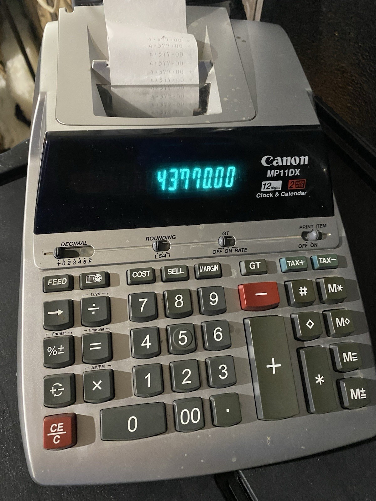 Canon MP11DX 12-Digit Printing Calculator 2-Color Adding Machine Tested Preowned