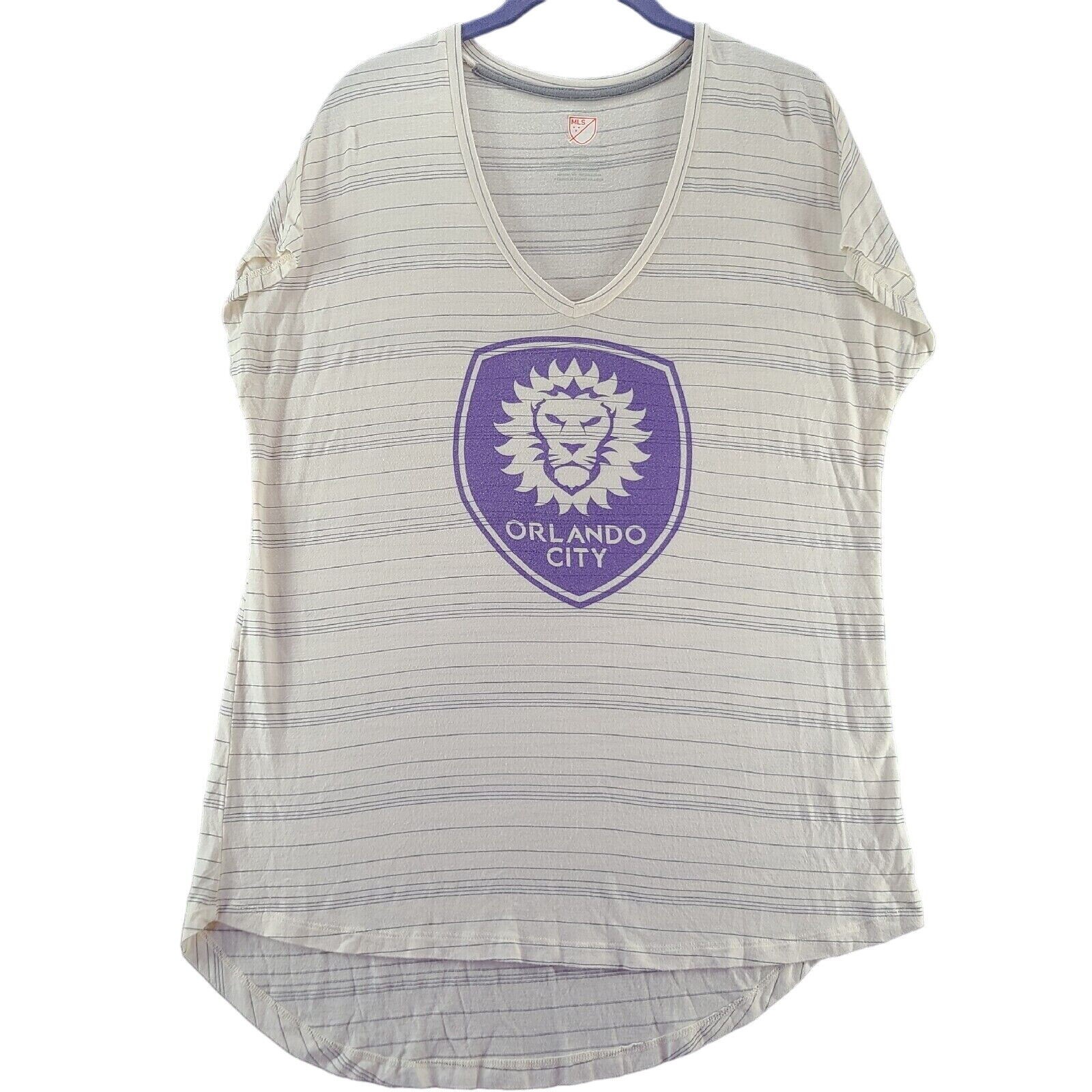 MLS Womens T-Shirt Multi-Color Size Medium Rayon Blend Orlando City Short Sleeve