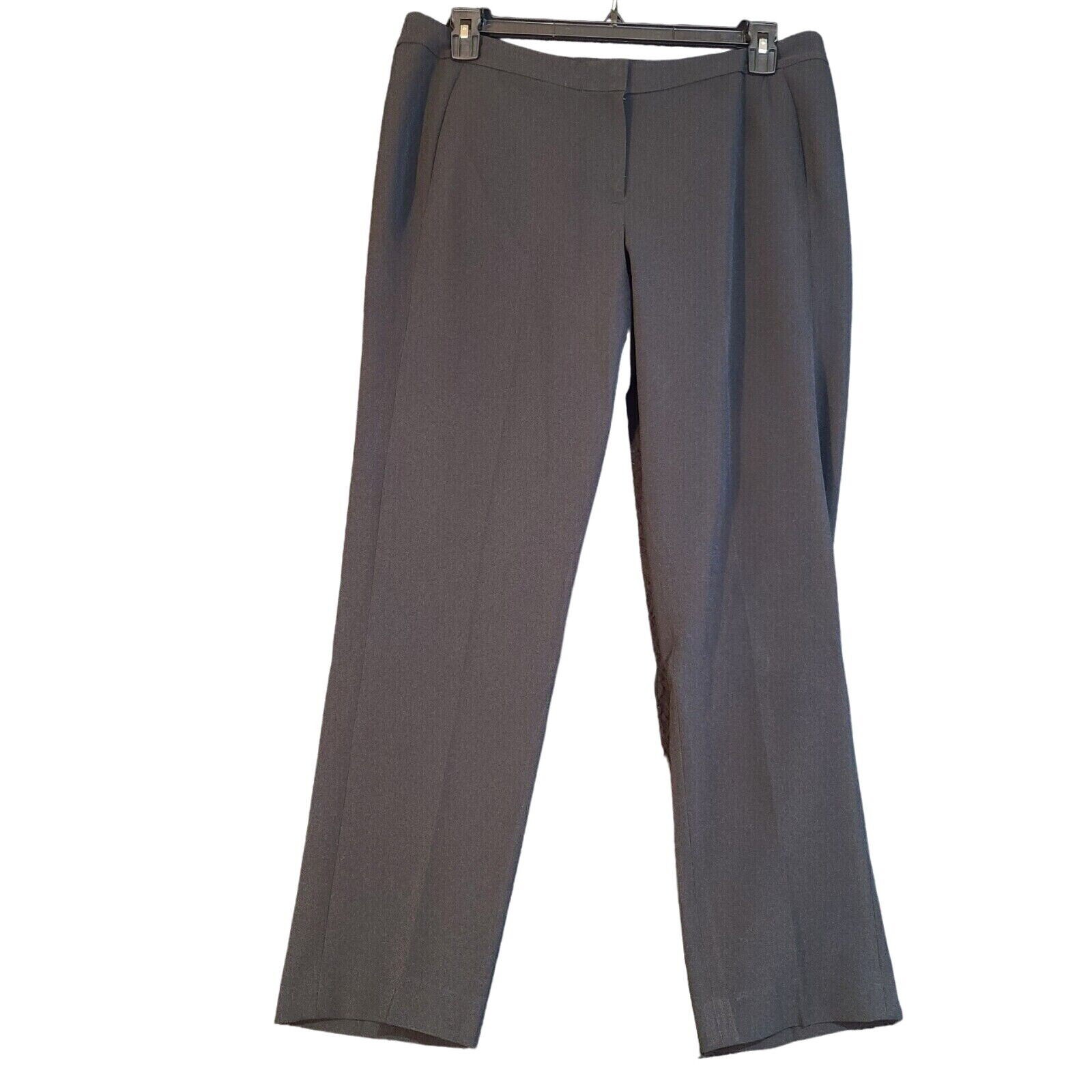 Kasper Dress Pants Women Size 14 Black Straight Leg Career Stretch Fit Inseam 27