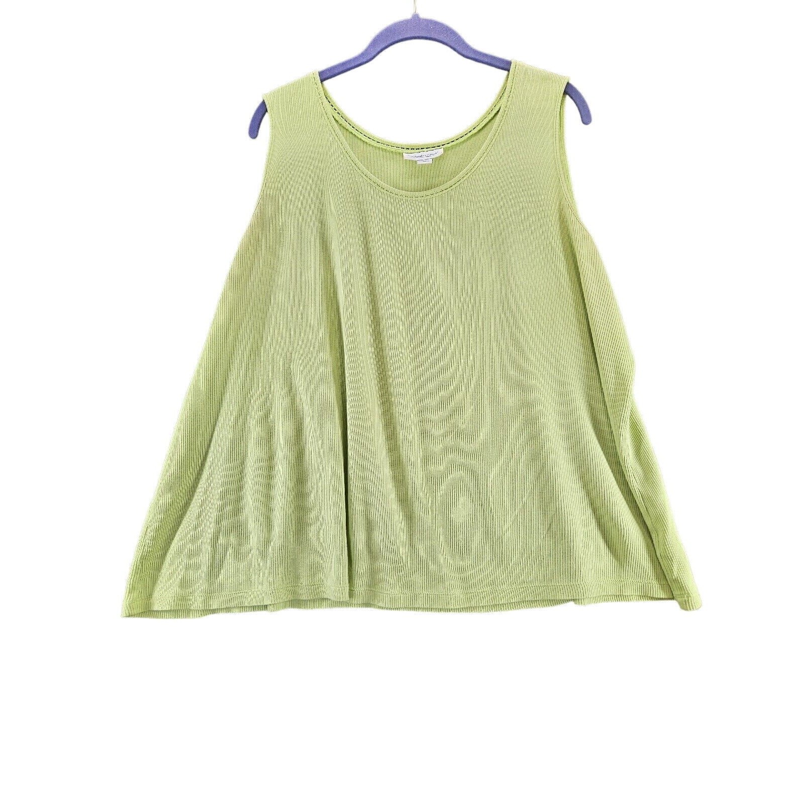 Coldwater Creek Womens Tank Green Size XL 100% Cotton Sleeveless Pullover