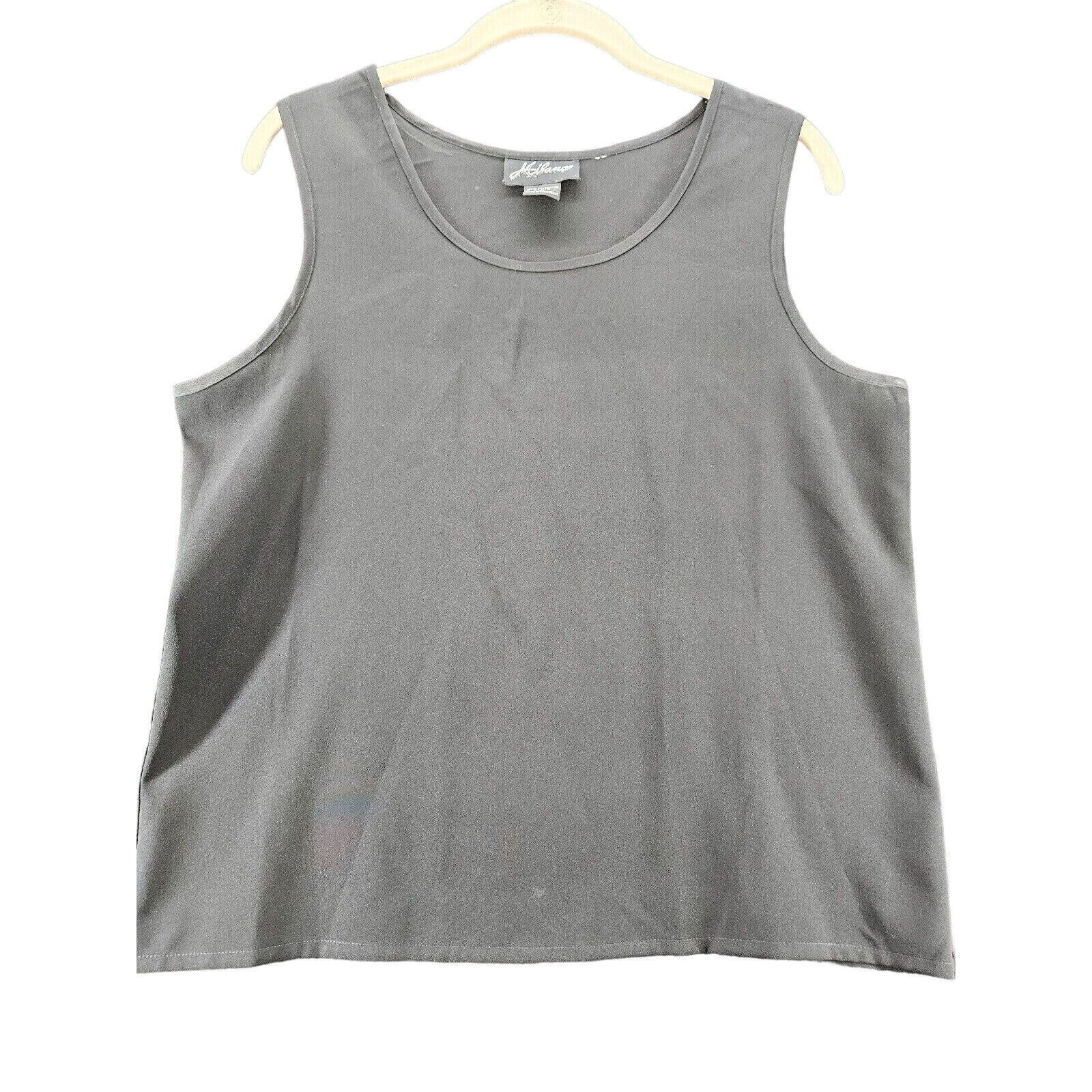 Milano Womens Tank Top Black Size Medium 100% Polyester Pullover Sleeveless