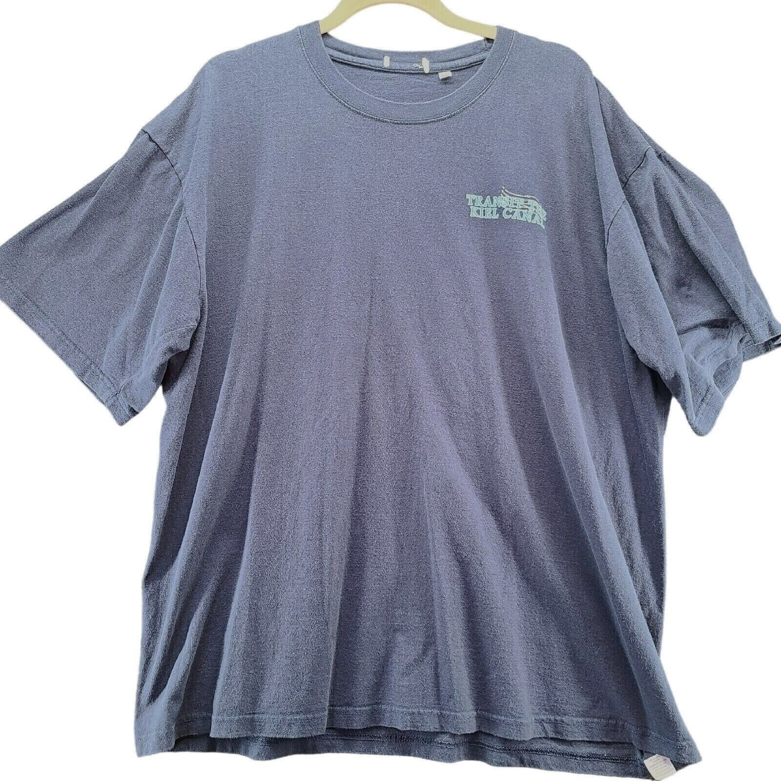 Mens T-Shirt Blue Size XXXL 100% Cotton Transit The Kiel Canal Short Sleeve