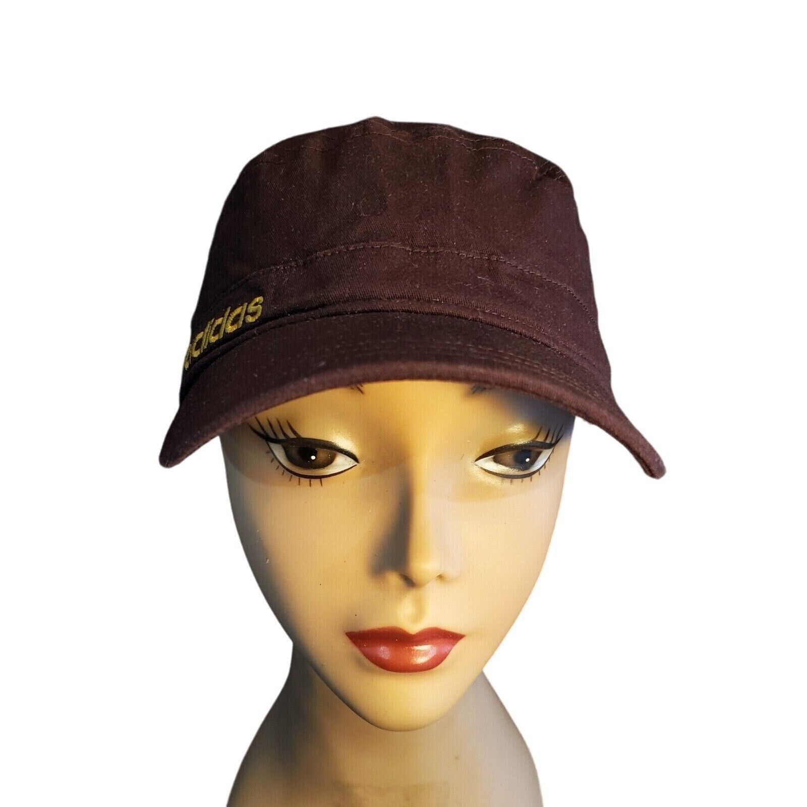 Adidas Maroon Aflex Hat Embroidered Gold Label Size Small/Medium Elastic