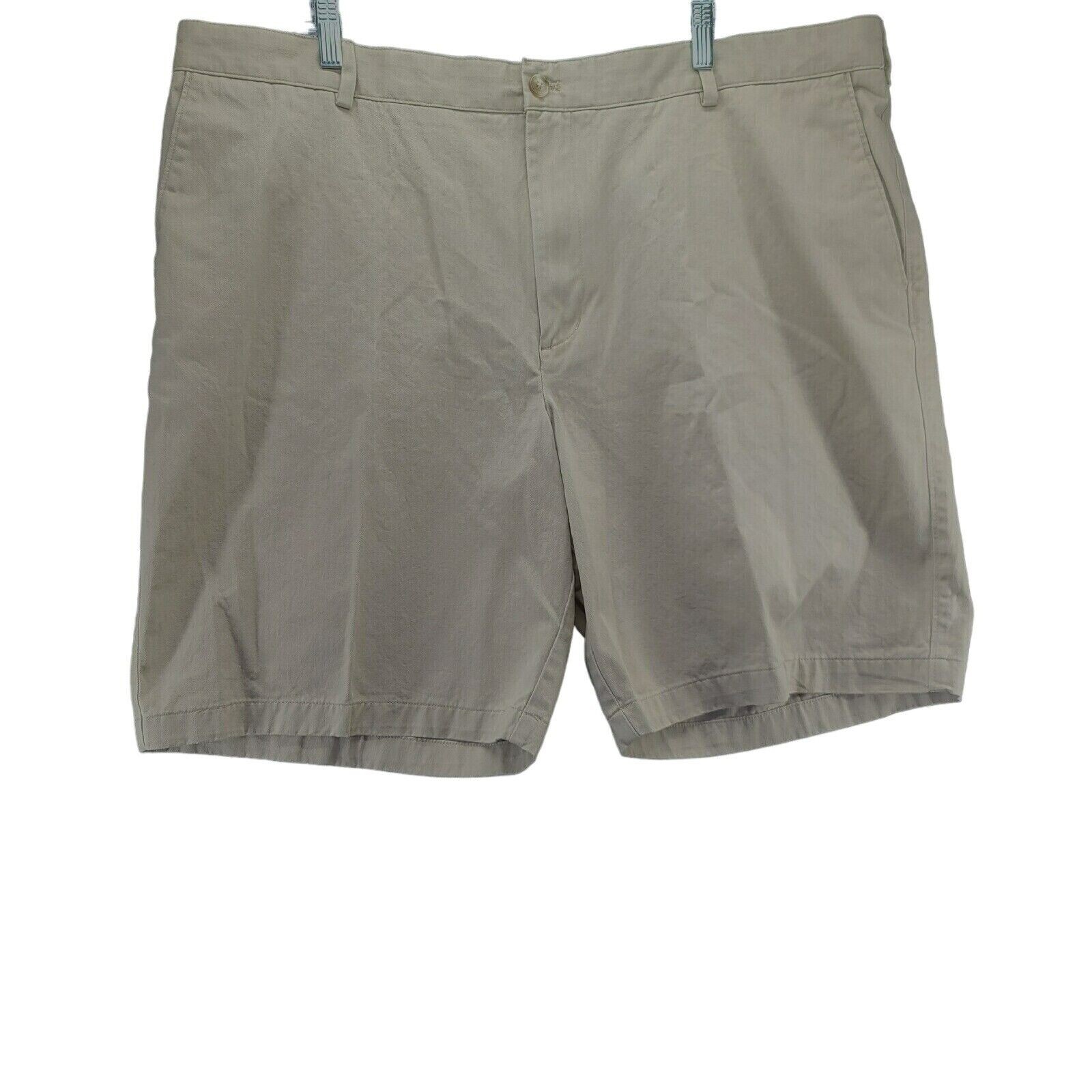 Van Heusen Studio Mens Casual Shorts Beige Size 44 100% Cotton Button Zip Pocket