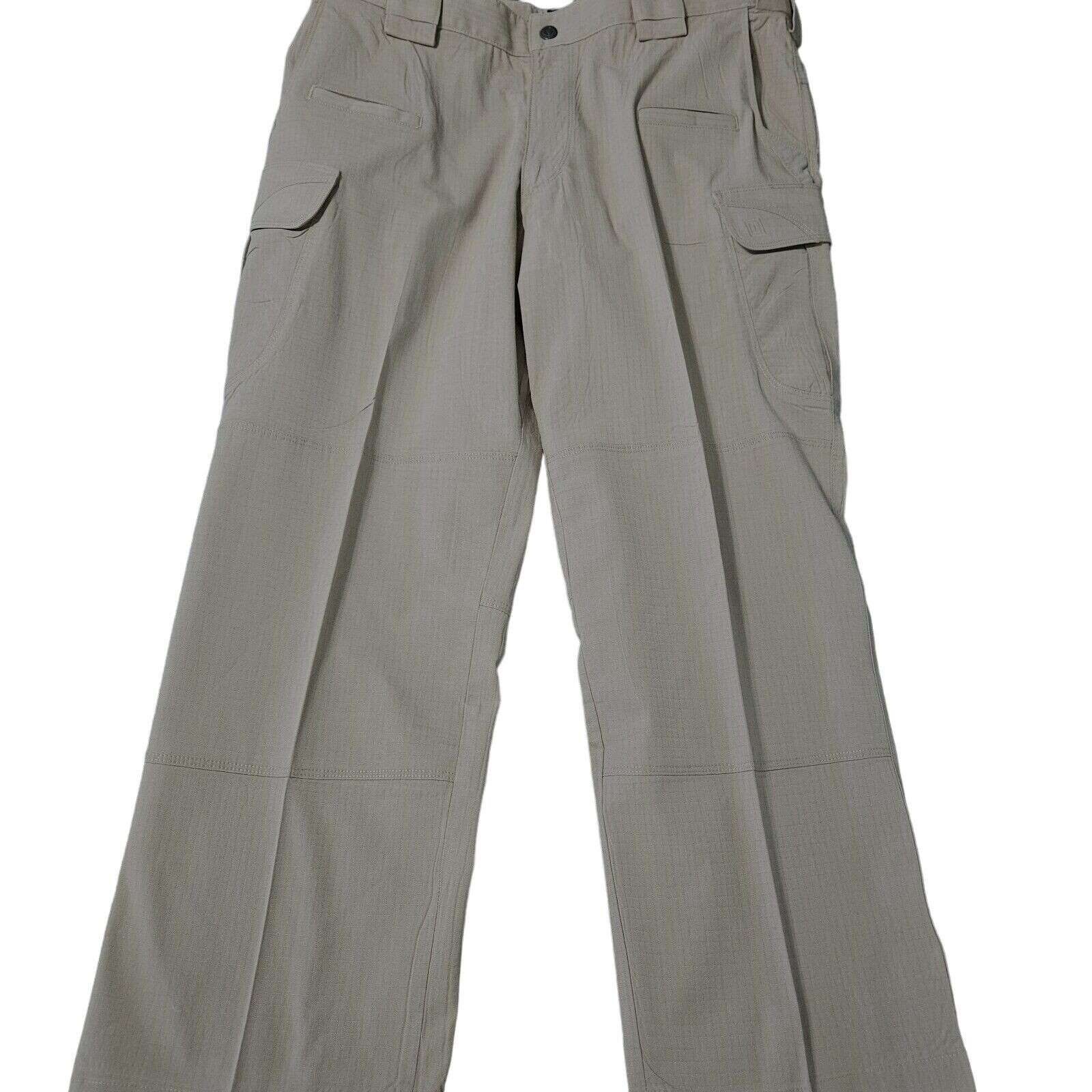 5.11 Tactical Men Cargo Pants Beige Size 36 Polyester Blend Pockets Snap Button